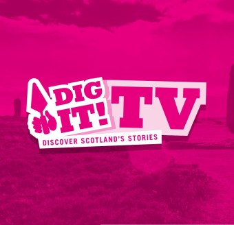 Dig It! TV logo on a pink background