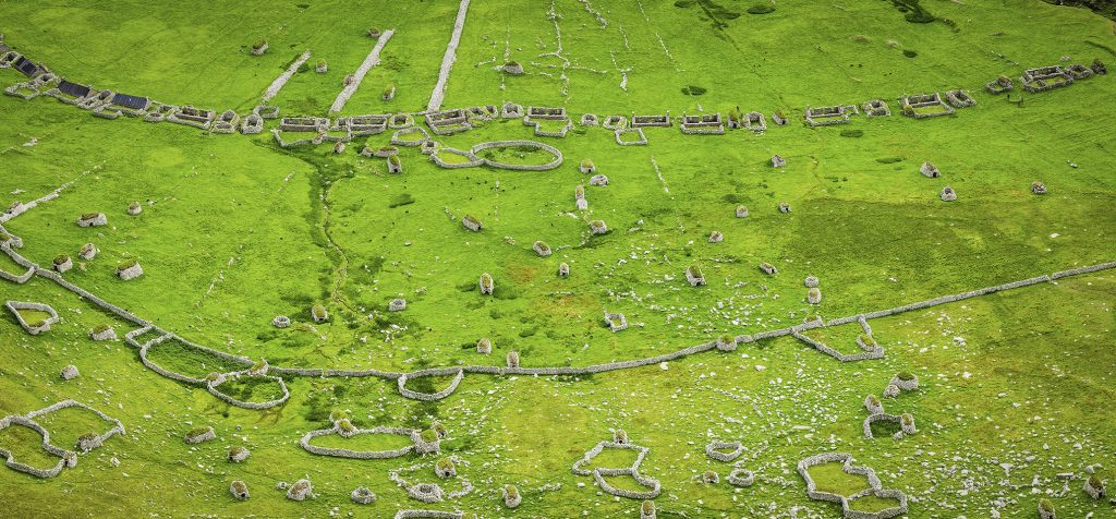 Ancient village cleats walls St Kilda World Heritage Site Scotland
