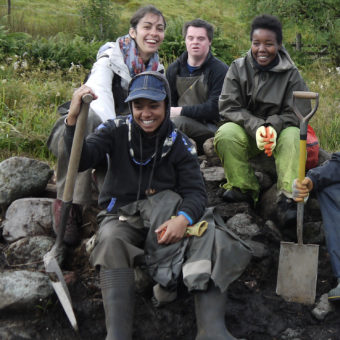 Young people at a dig