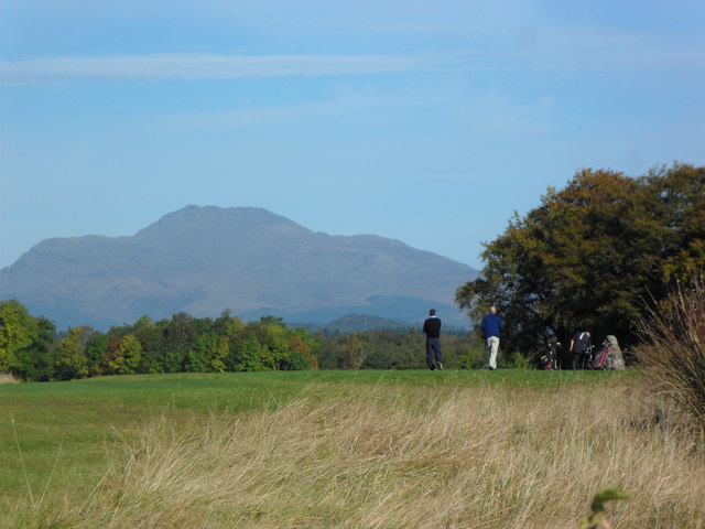 Gold course with mountain in the background