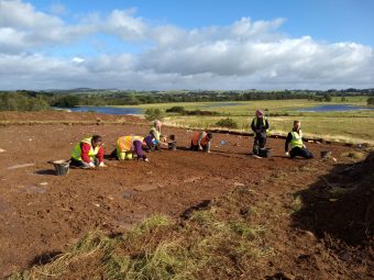 People digging in a field