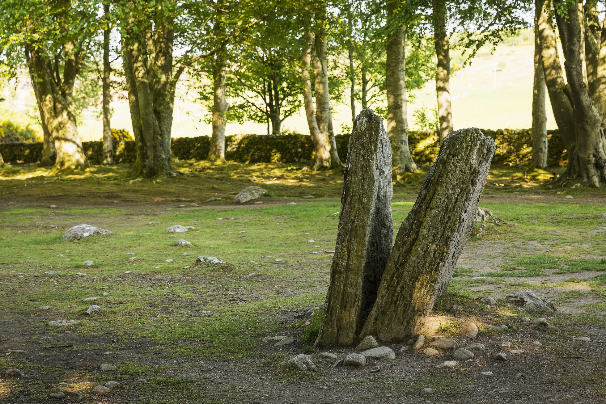 Standing stones split in two