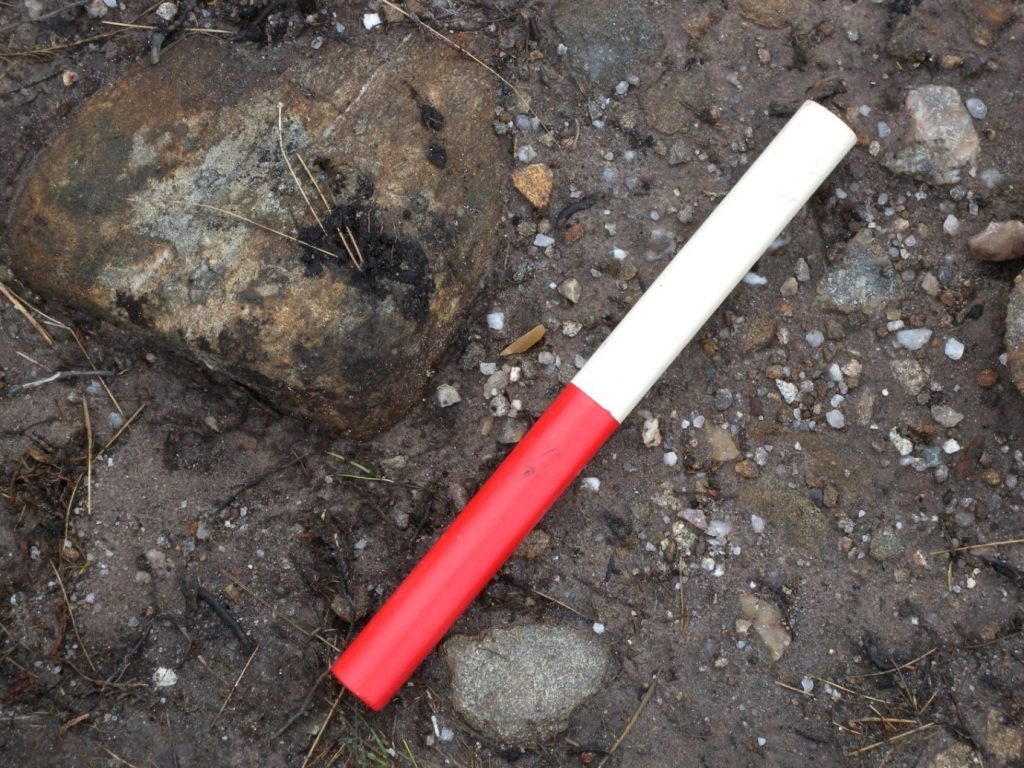 A microlith (small stone) found on a footpath