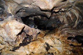 Inside of a cave