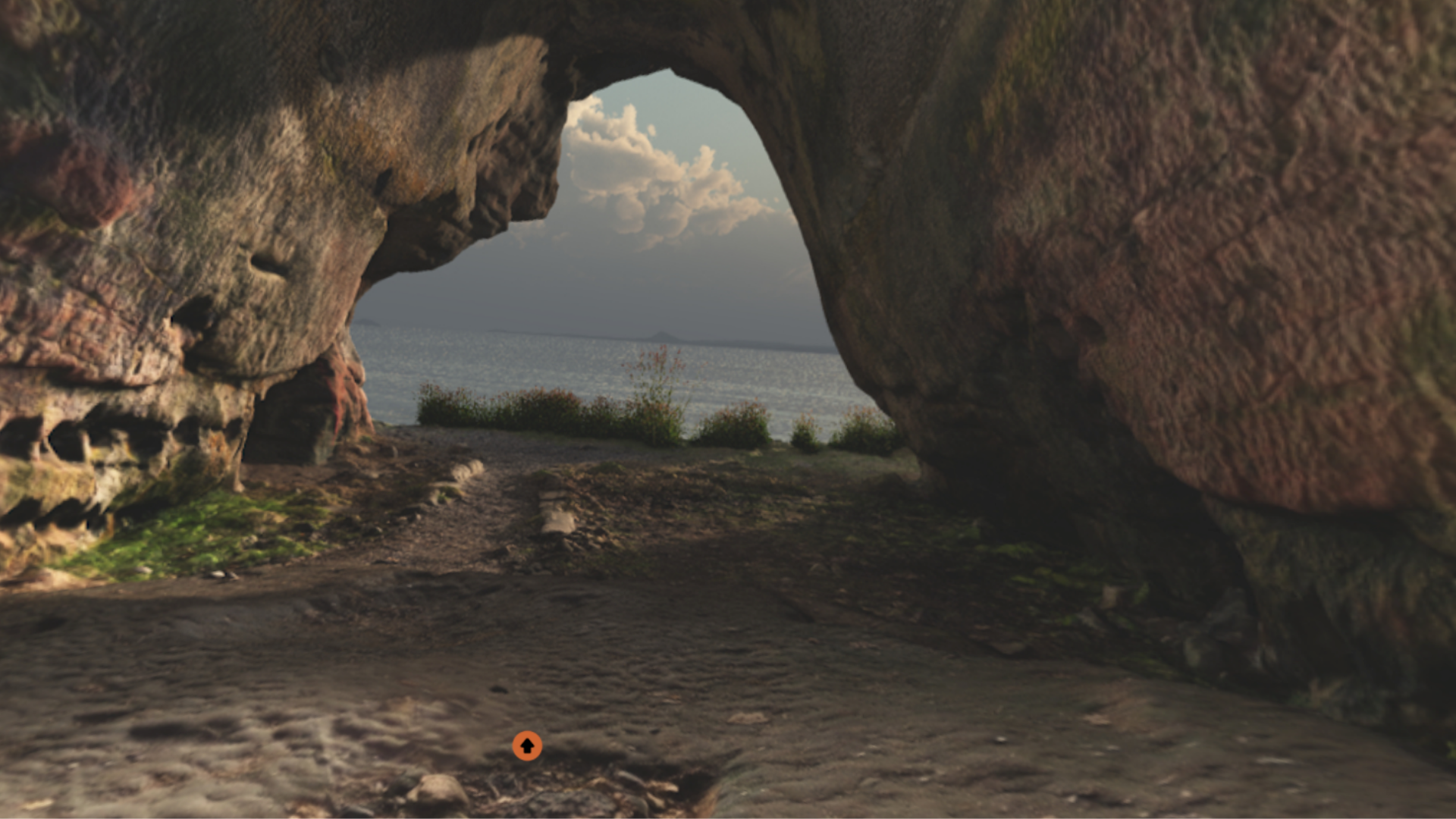 Screenshot of a website with a cave