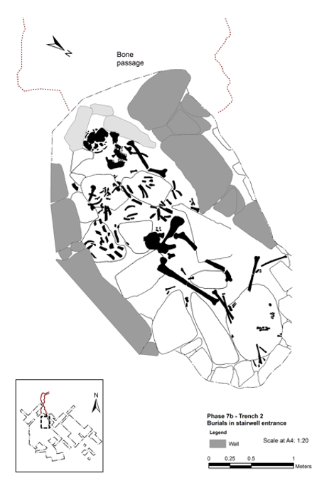 Diagram showing the layout of the burial.