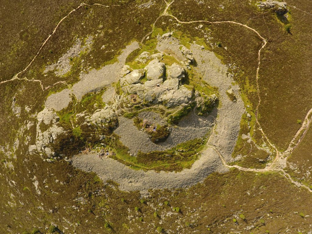 Aerial view of a hilltop