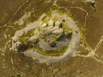 Aerial view of a hilltop