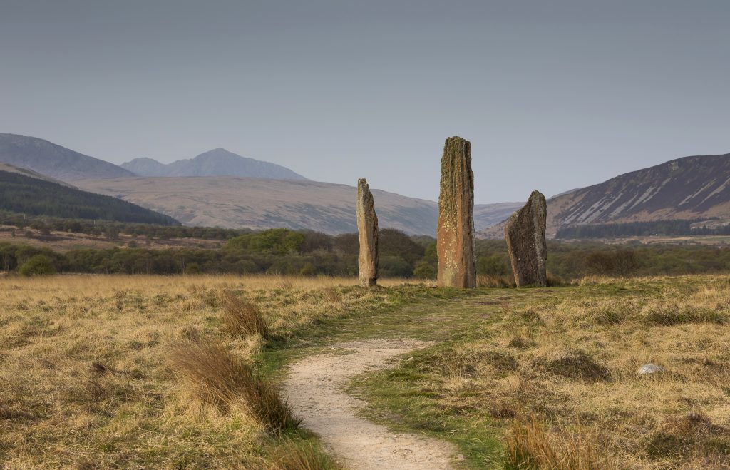 Machrie Standing Stones at sunset