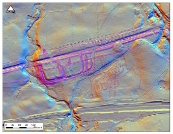Digital image of the marks in the landscape captured by aerial photography