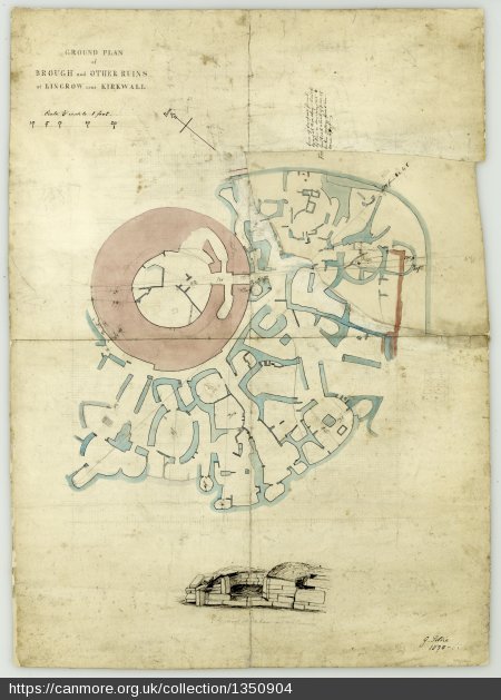 Drawing of the plan of an Iron Age round tower