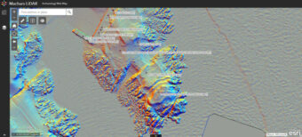 Screengrab of interactive map showing LiDAR data
