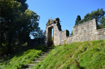 Remains of a ruined building on a hill