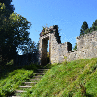 Remains of a ruined building on a hill