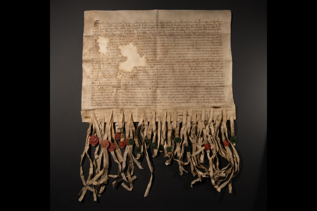 Declaration of Arbroath exhibition at Arbroath Abbey. Facsimile.