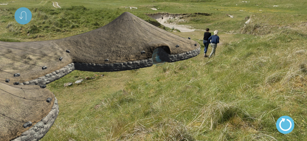 Photo of a reconstructed roundhouse in virtual reality