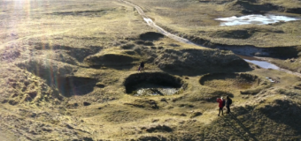 The site of ancient roundhouses