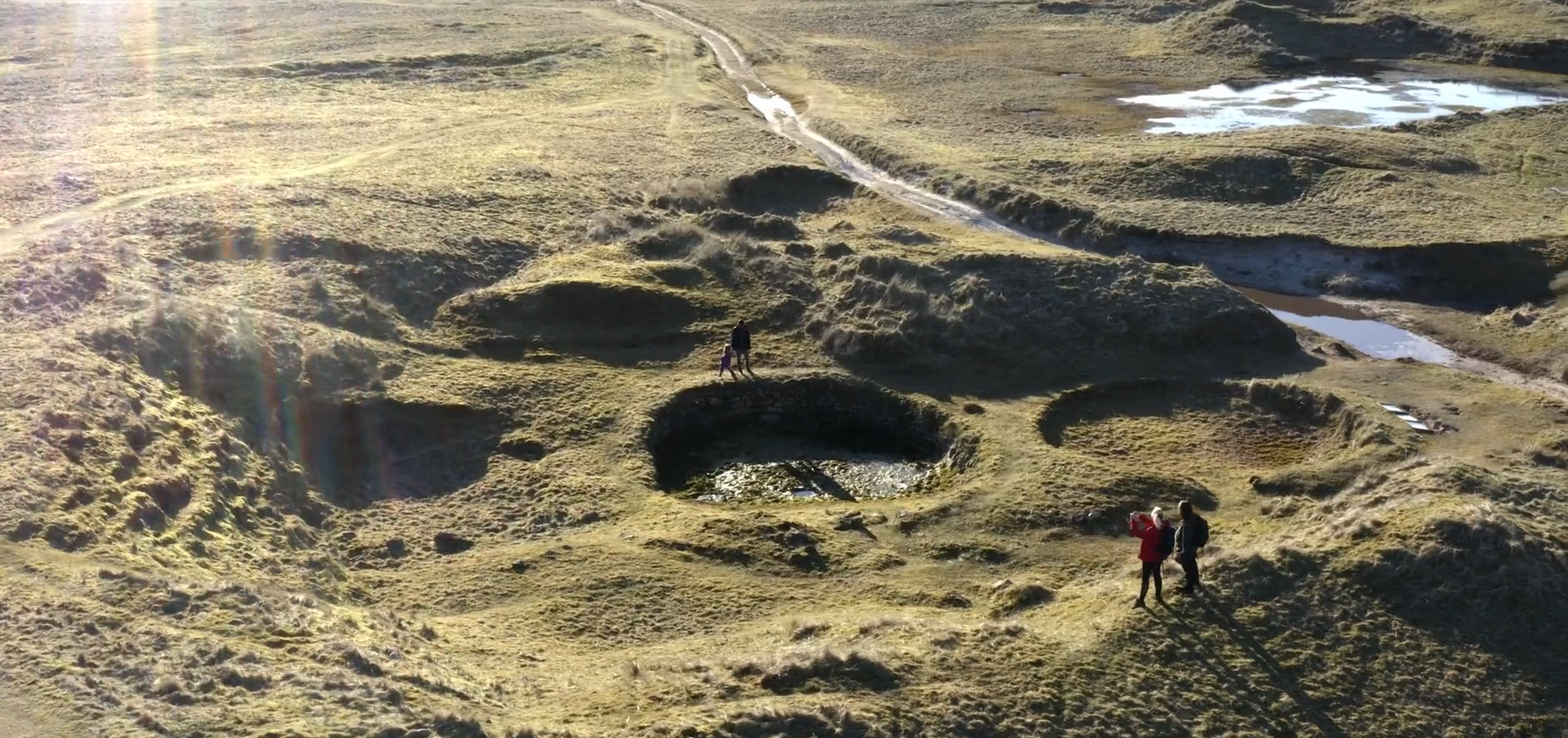 The site of ancient roundhouses