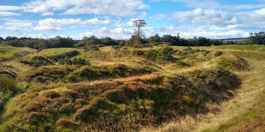 Photo of earthworks from an ancient fort