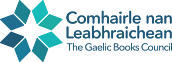 Blue logo: Gaelic Books Council (Comhairle nan Leabhraichean)