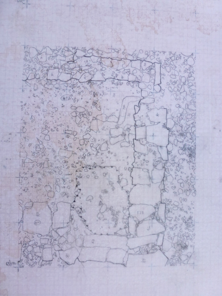 Plan drawing in pencil done in the field