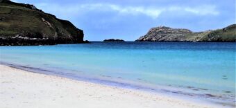 White beach with blue water