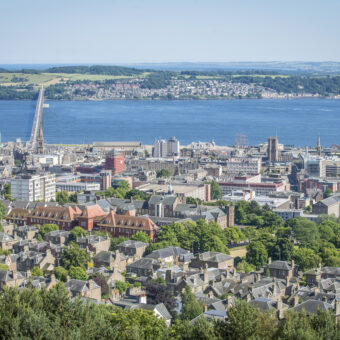 View of a city beside a river