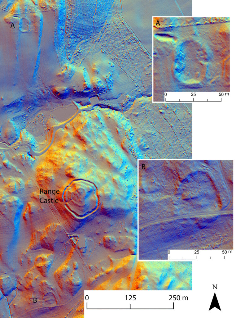 Digital map of aerial views of hillforts