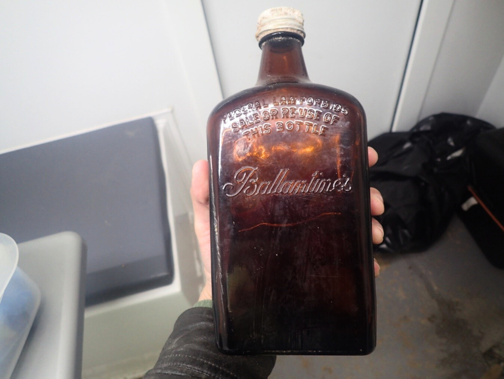 Whisky bottle recovered during GUARD Watching Brief at Stornoway Airport (© GUARD Archaeology Ltd)