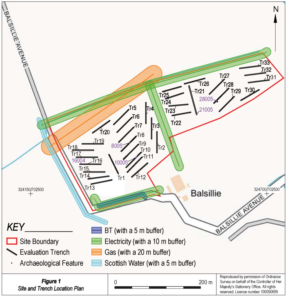 Plan showing how archaeological trenches will be carved out of the landscape