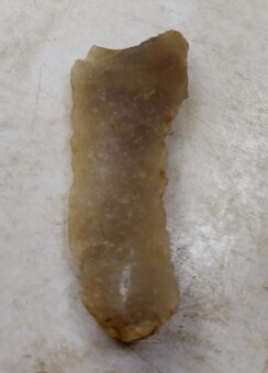 Photo of a long piece of grey flint