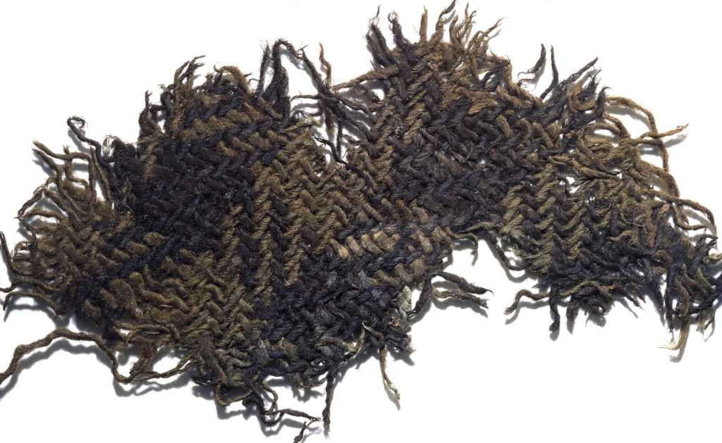 Piece of dark and light brown checked fabric