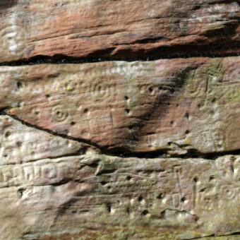 Digital rendering of a 3D scan of a rock art panel