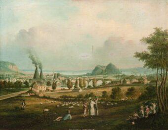 Painting of Dumbarton glassworks