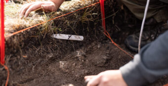 Trench with a label in it