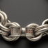 Large silver chain with a decorated portion