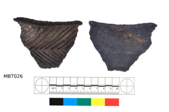 Sherds of Neolithic pottery decorated with a grooved design