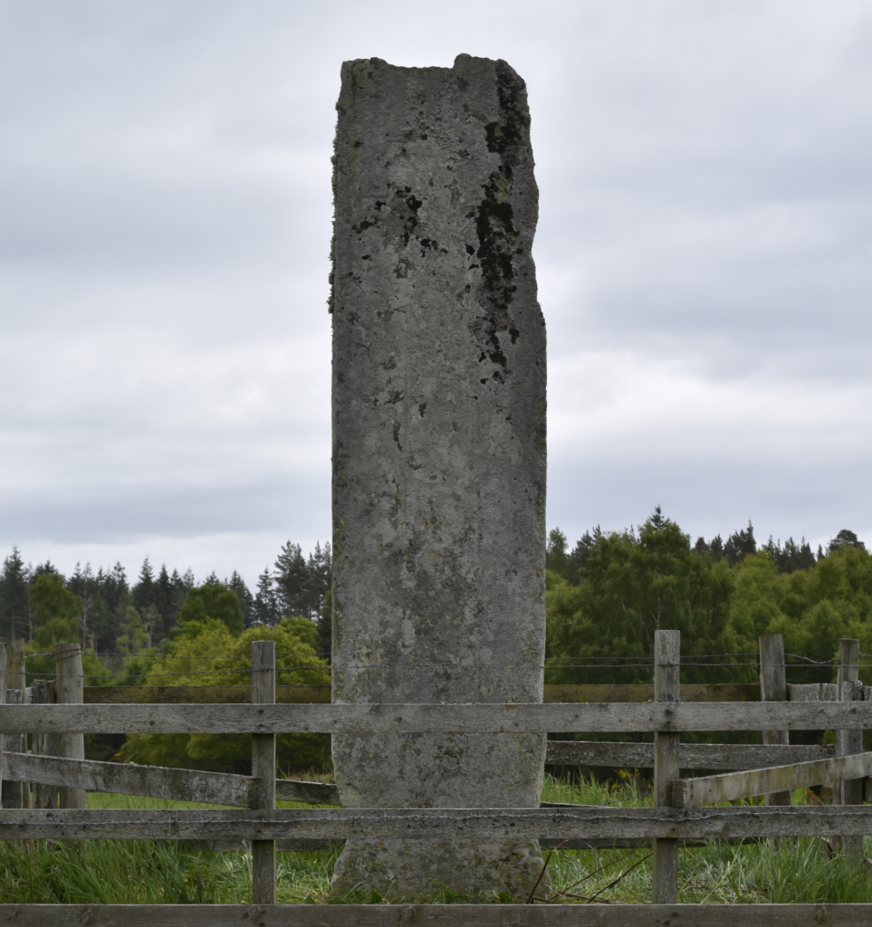 A standing stone on an overcast day