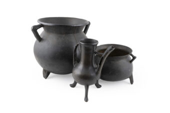 Photo of three bronze pots or ewars