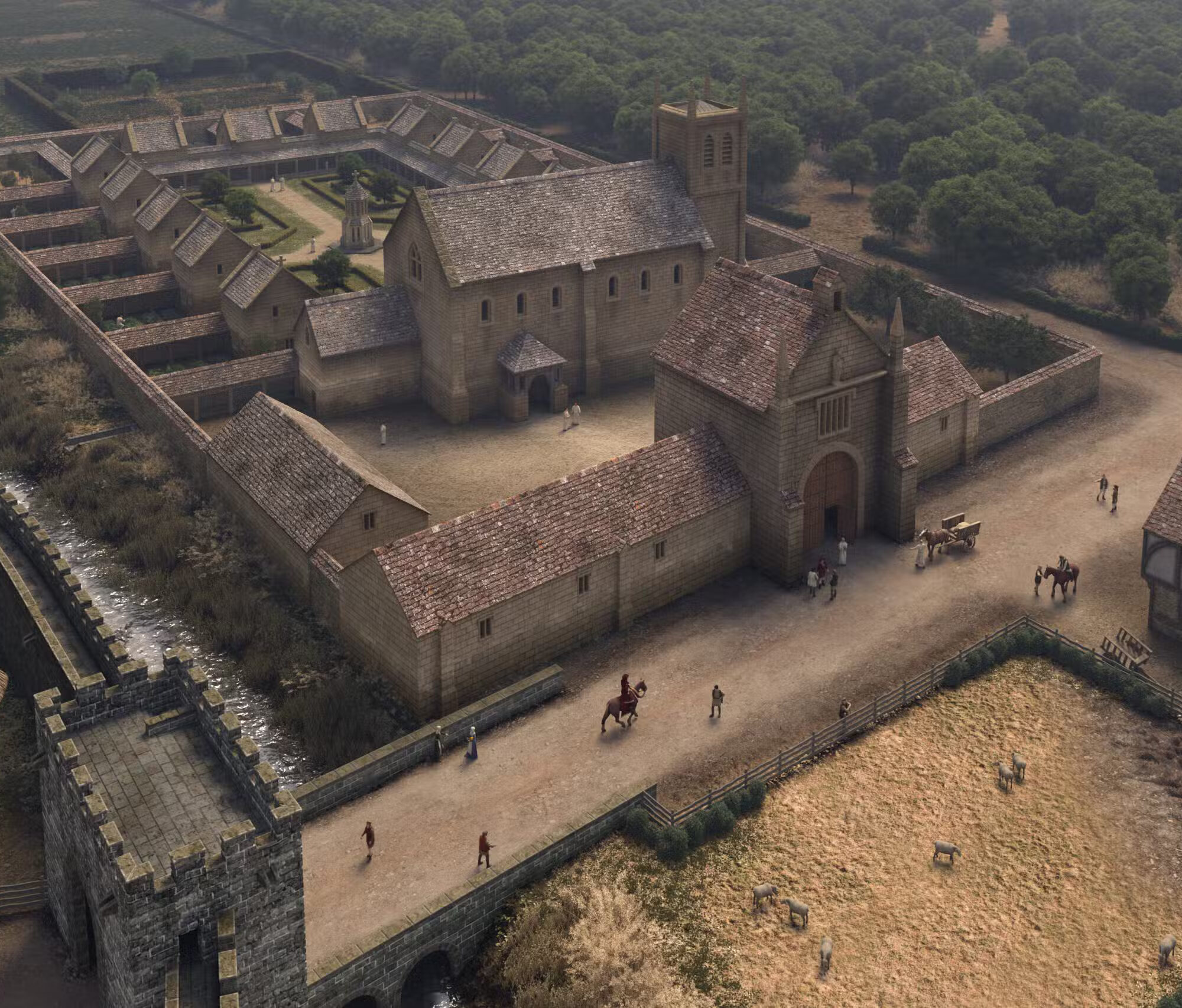 Artistic impression of the Carthusian Priory in Perth