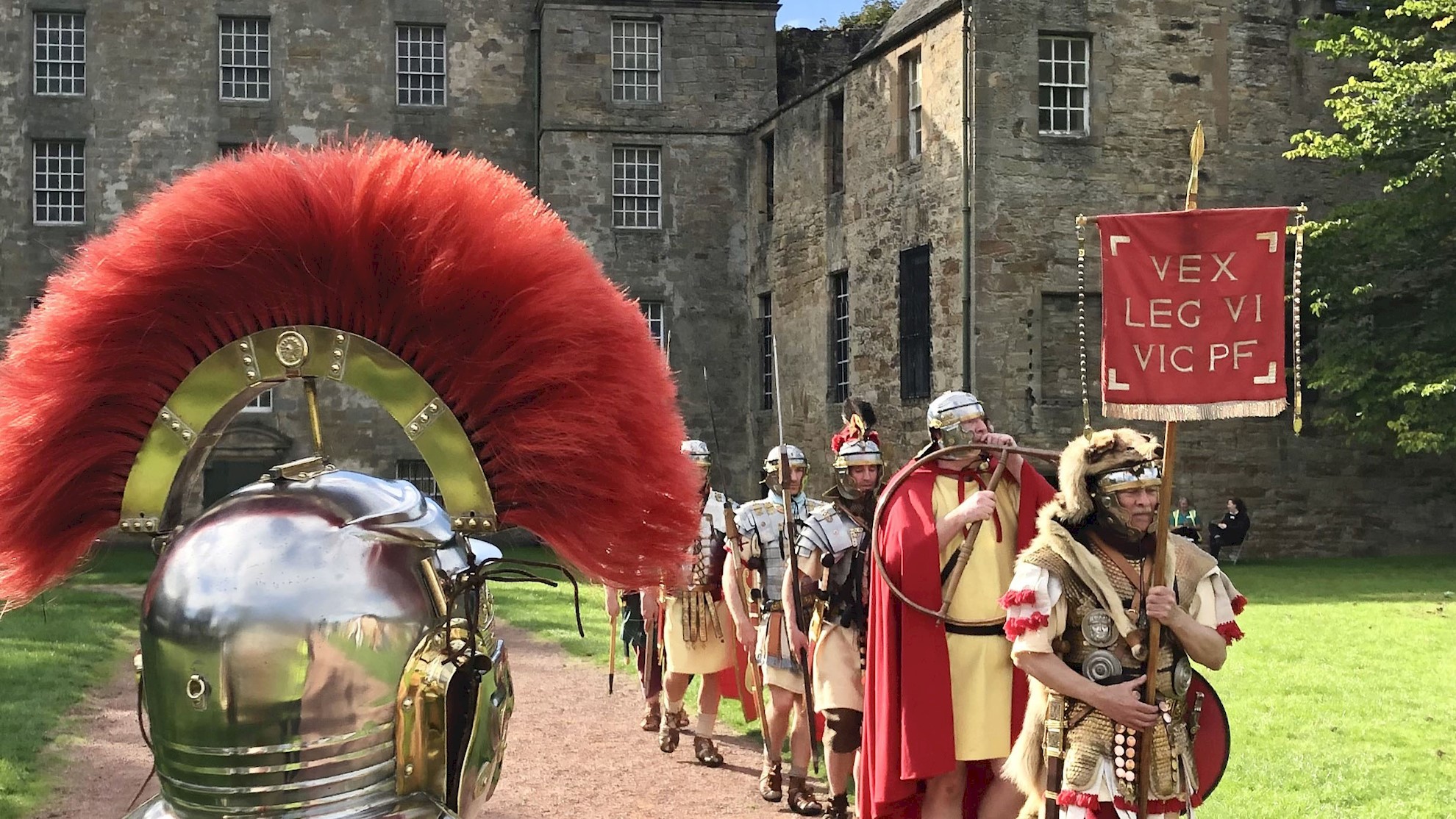 People in Roman armour
