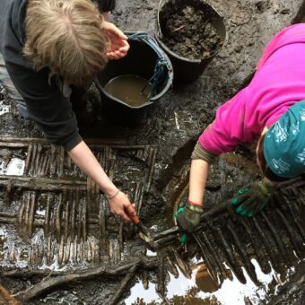 Archaeologists Uncovering Hurdle Screens at Black Loch